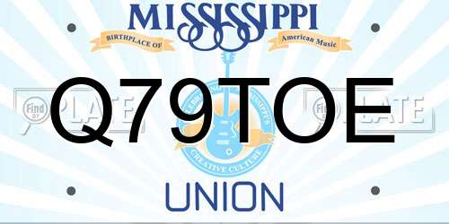 Q79TOE Mississippi License Plate
