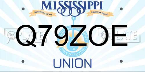 Q79ZOE Mississippi License Plate