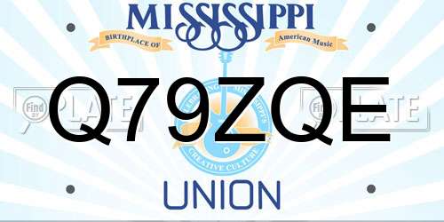 Q79ZQE Mississippi License Plate