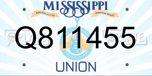 Q811455 Mississippi License Plate