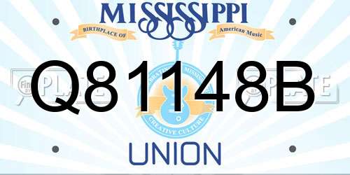 Q81148B Mississippi License Plate