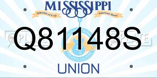 Q81148S Mississippi License Plate