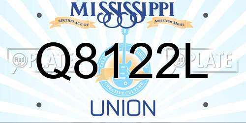 Q8122L Mississippi License Plate