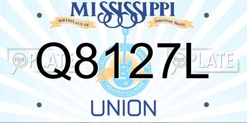 Q8127L Mississippi License Plate