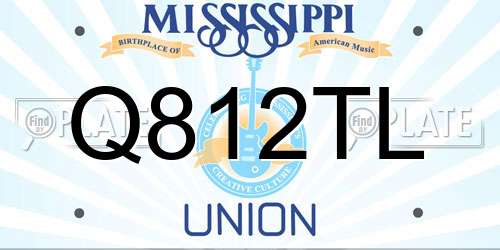 Q812TL Mississippi License Plate