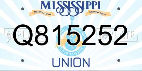 Q815252 Mississippi License Plate