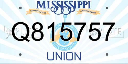 Q815757 Mississippi License Plate