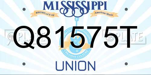 Q81575T Mississippi License Plate