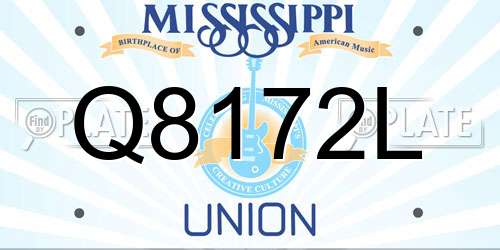 Q8172L Mississippi License Plate
