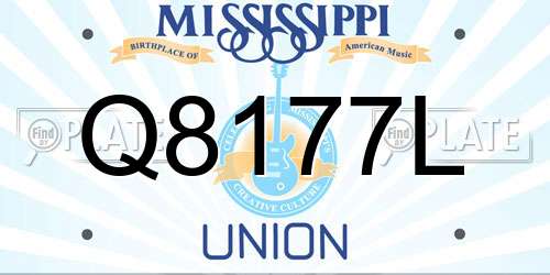 Q8177L Mississippi License Plate