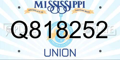 Q818252 Mississippi License Plate