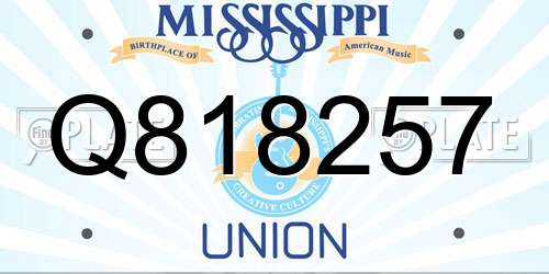 Q818257 Mississippi License Plate