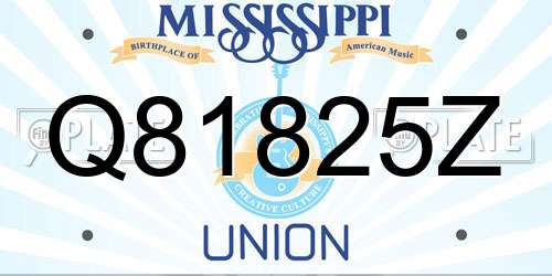 Q81825Z Mississippi License Plate