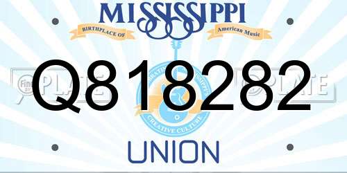 Q818282 Mississippi License Plate