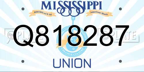 Q818287 Mississippi License Plate