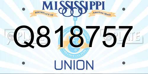 Q818757 Mississippi License Plate