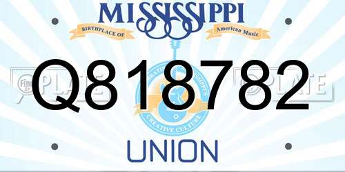 Q818782 Mississippi License Plate