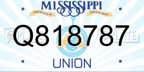 Q818787 Mississippi License Plate