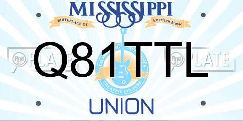 Q81TTL Mississippi License Plate