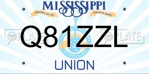 Q81ZZL Mississippi License Plate