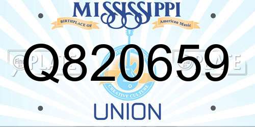 Q820659 Mississippi License Plate
