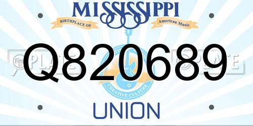 Q820689 Mississippi License Plate