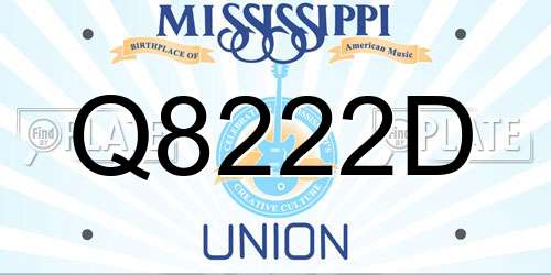 Q8222D Mississippi License Plate