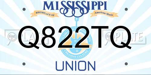 Q822TQ Mississippi License Plate