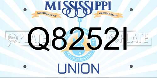 Q8252I Mississippi License Plate