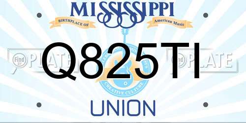 Q825TI Mississippi License Plate