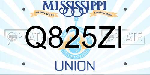 Q825ZI Mississippi License Plate