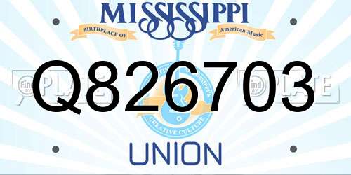 Q826703 Mississippi License Plate