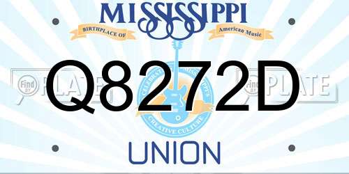 Q8272D Mississippi License Plate