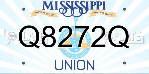 Q8272Q Mississippi License Plate