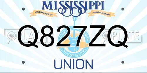 Q827ZQ Mississippi License Plate