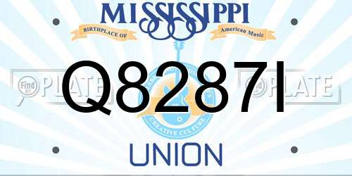 Q8287I Mississippi License Plate