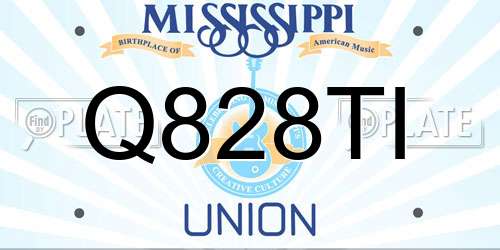 Q828TI Mississippi License Plate