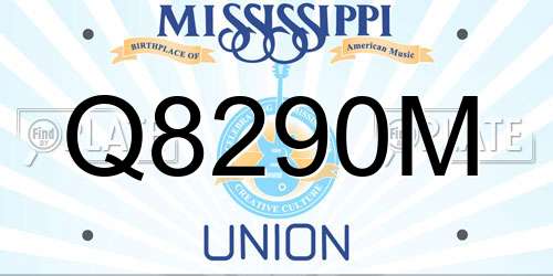 Q8290M Mississippi License Plate