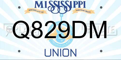 Q829DM Mississippi License Plate