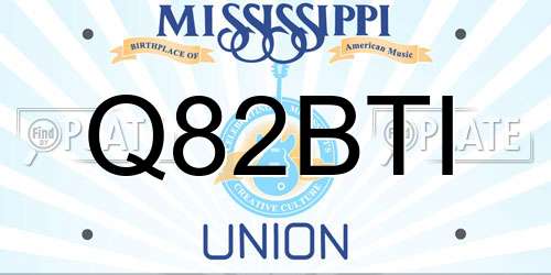 Q82BTI Mississippi License Plate
