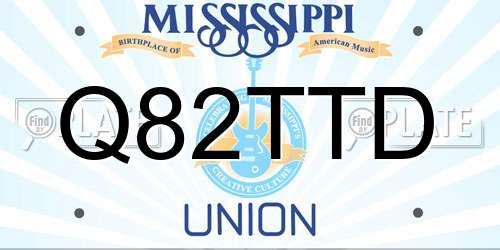 Q82TTD Mississippi License Plate