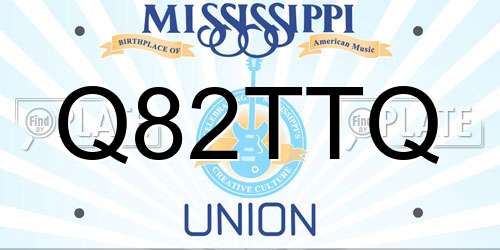 Q82TTQ Mississippi License Plate