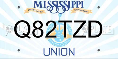 Q82TZD Mississippi License Plate