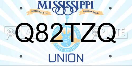 Q82TZQ Mississippi License Plate