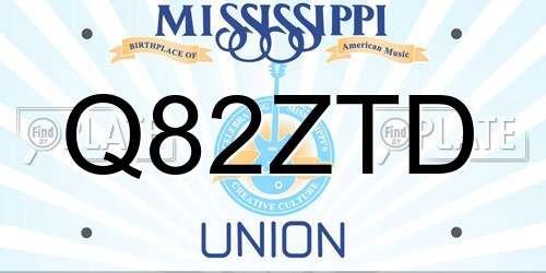 Q82ZTD Mississippi License Plate