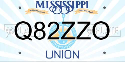 Q82ZZO Mississippi License Plate