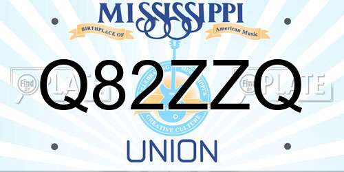 Q82ZZQ Mississippi License Plate