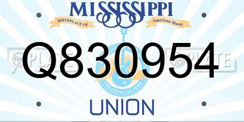 Q830954 Mississippi License Plate