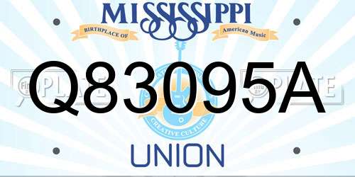 Q83095A Mississippi License Plate