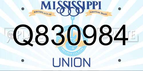 Q830984 Mississippi License Plate